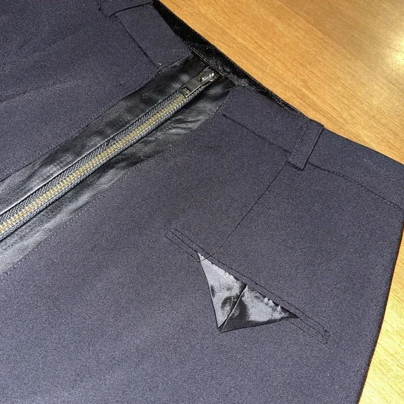 J. Lindeberg Skirt Women 8 / 10 40 Black Genuine Leather Trim Business Wedding - Picture 6 of 9